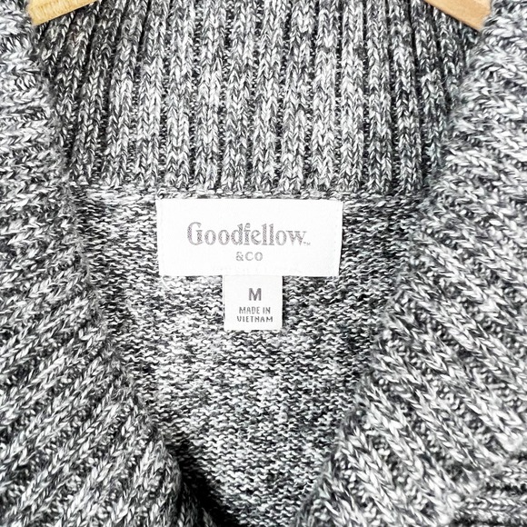 Goodfellow black and gray shawl collar pullover sweater size medium - Picture 2 of 4
